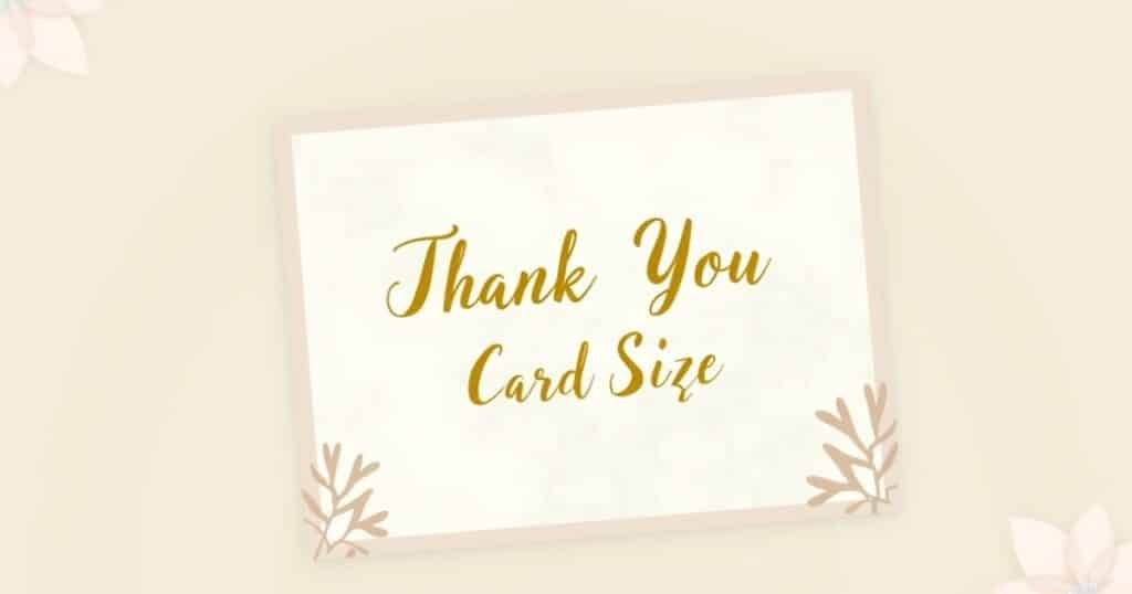 thank you card size