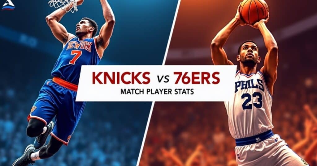 knicks vs 76ers match player stats